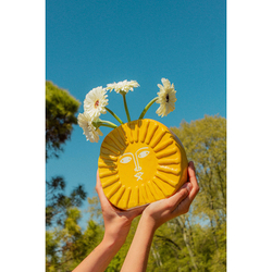 Ваза для цветов 18см Doiy Sun желтая