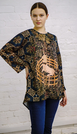 Туника "Единорог", по мотивам средневековых фламандских шпалер