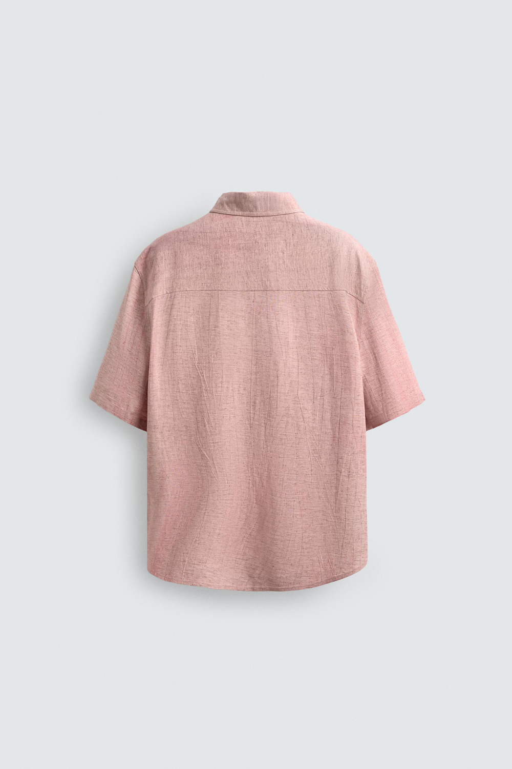 ZARА РУБАШКА RELAXED FIT С ЭФФЕКТОМ ПОТЕРТОСТИ, ПАСТЕЛЬНО-РОЗОВЫЙ