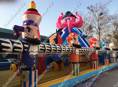 Коммерческий надувной батут "Пиратский парк" 15*7*8 м