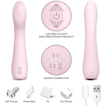 Нежно-розовый вибратор LISA с рельефной головкой - 19,3 см. (Цвет: нежно-розовый)