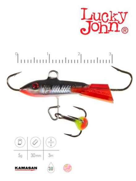 Балансир Lucky John CLASSIC 3 с тр. 30мм/12HRT блистер