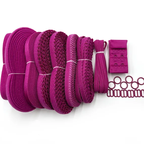Набор фурнитуры для пошива нижнего белья (фуксия)