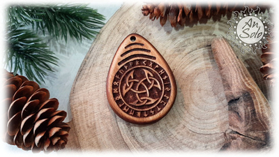 Оберег-слеза "Узел Луга" из кедра