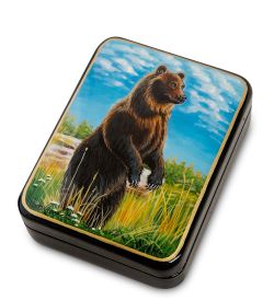 Народные промыслы ШК-55/144-B Шкатулка «Медведь» исп.Лидяева