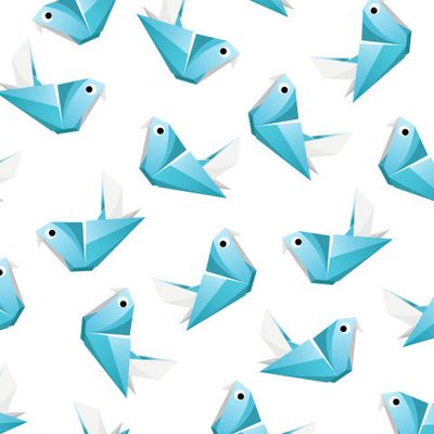 Голубая птица оригами