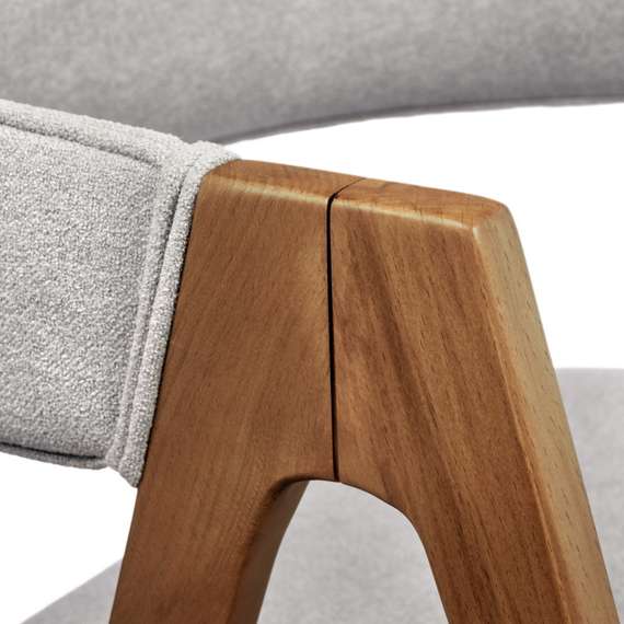 Стул Halston, орех, серое букле