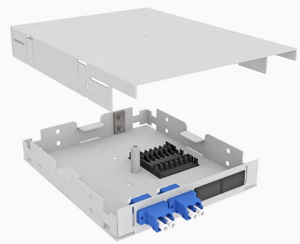 Кросс оптический на DIN-рейку  TopLAN КРНМ-Top-04LC/U-OS2-GY-DIN