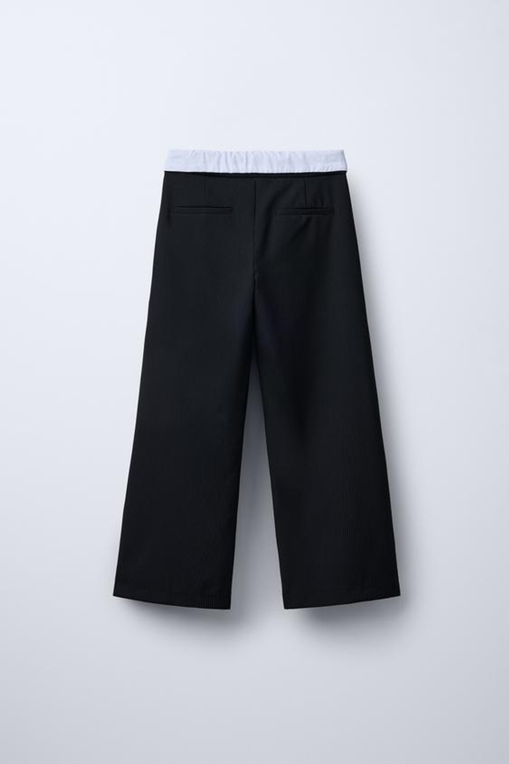 ZARA БРЮКИ С ОТВОРОТОМ НА ПОЯСЕ, МОРСКОЙ СИНИЙ