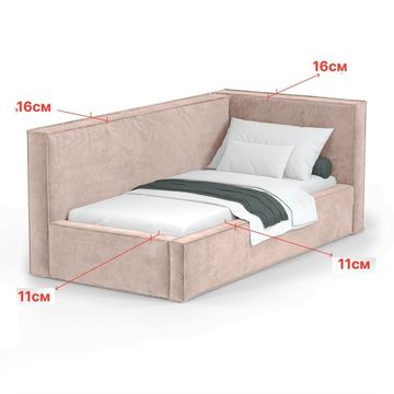 Кровать Bever ПРАВАЯ 140 с подъемным механизмом - Nebby 232