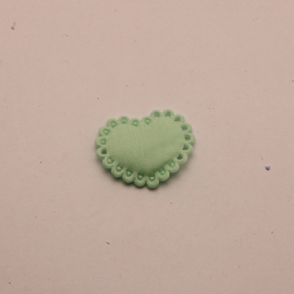 Патч &quot;Сердечко ажурное&quot;, 27*22 мм, цвет зеленый (1уп = 25шт)