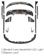 Карбоновый обвес для Tesla Model 3 Facelift 2023+ тесла Губа Фендера юбки Диффузор Спойлер