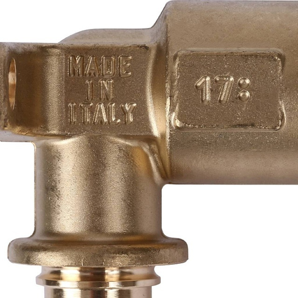 STOUT Угольник настенный с длинным нарезным патрубком 20x1/2" аксиальный для труб из сшитого полиэтилена