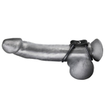 Двойное эрекционное кольцо на пенис и мошонку (Цвет: черный)