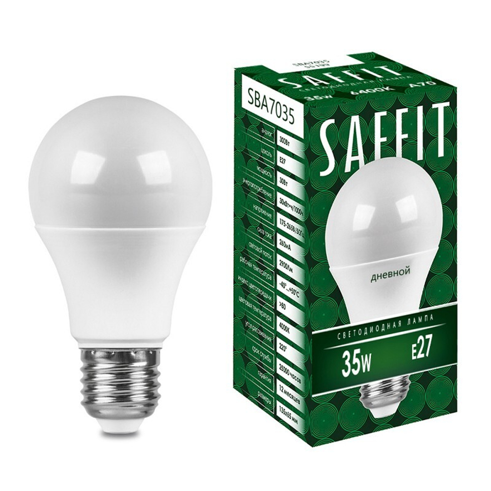 Лампа светодиодная. 35W 230V E27 6400K A70. SBA7035
