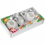 Свечи новогодние «Чудесные мгновения» 20.5x10.5x4 см, серебро