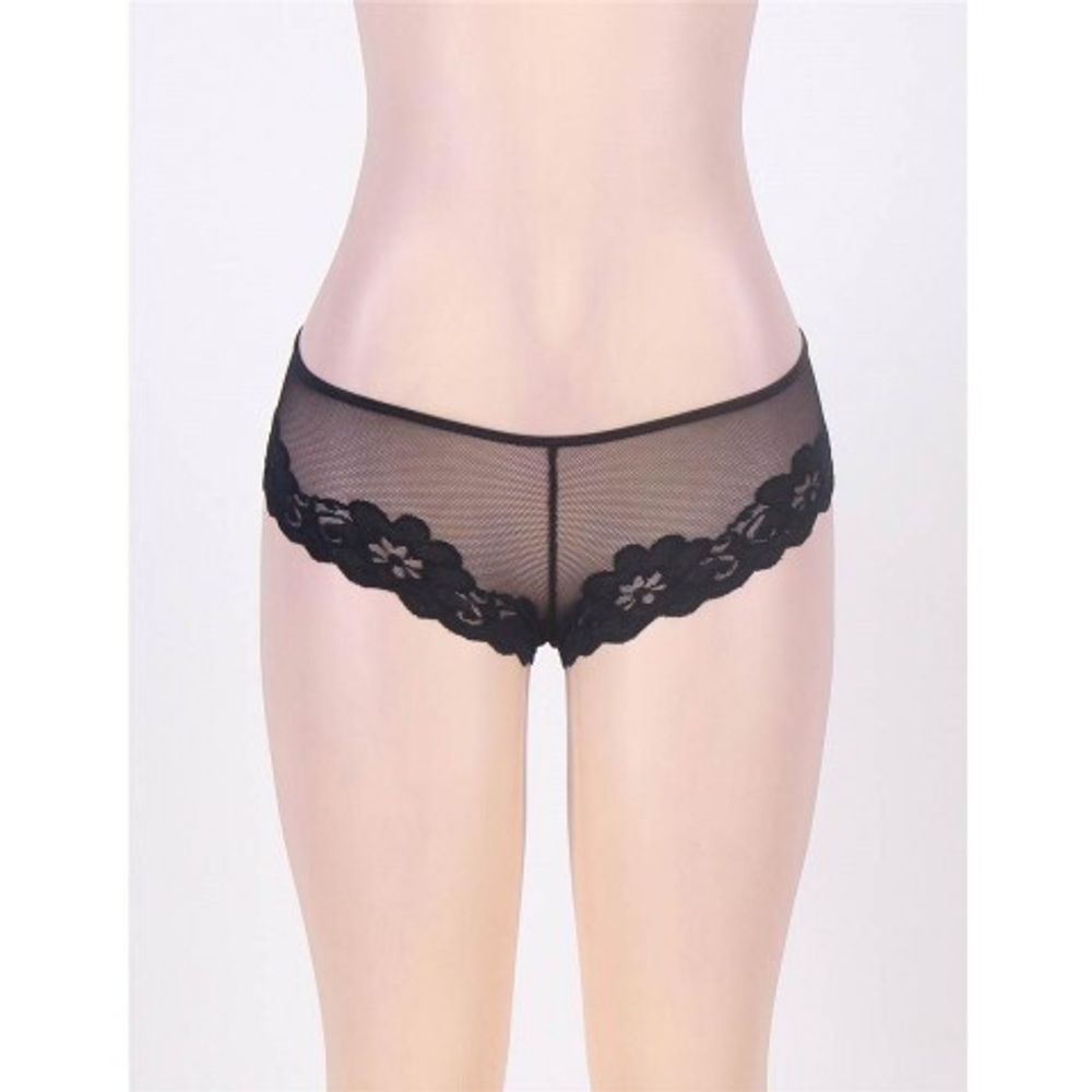 Трусики Black Floral, черные, M-L