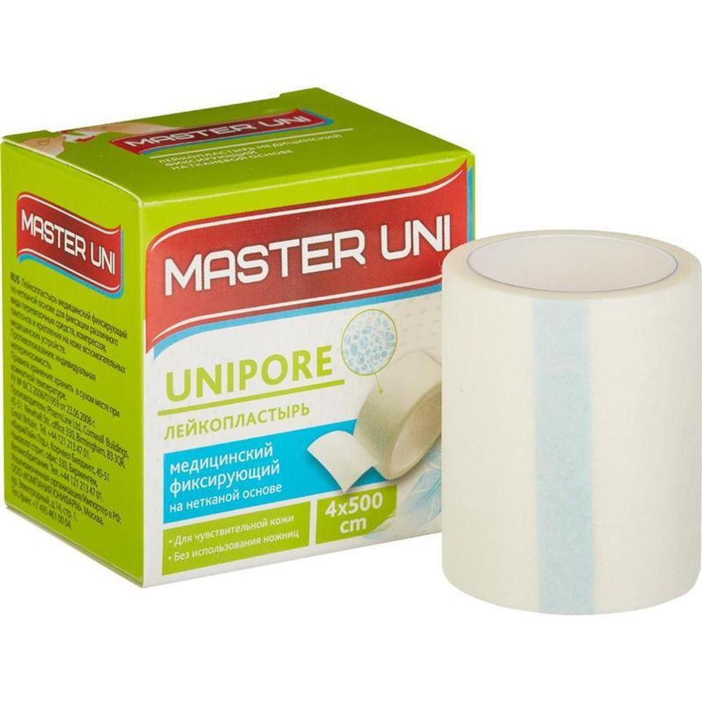 Пластырь Master Uni Unipore 4/500 неткан.основа