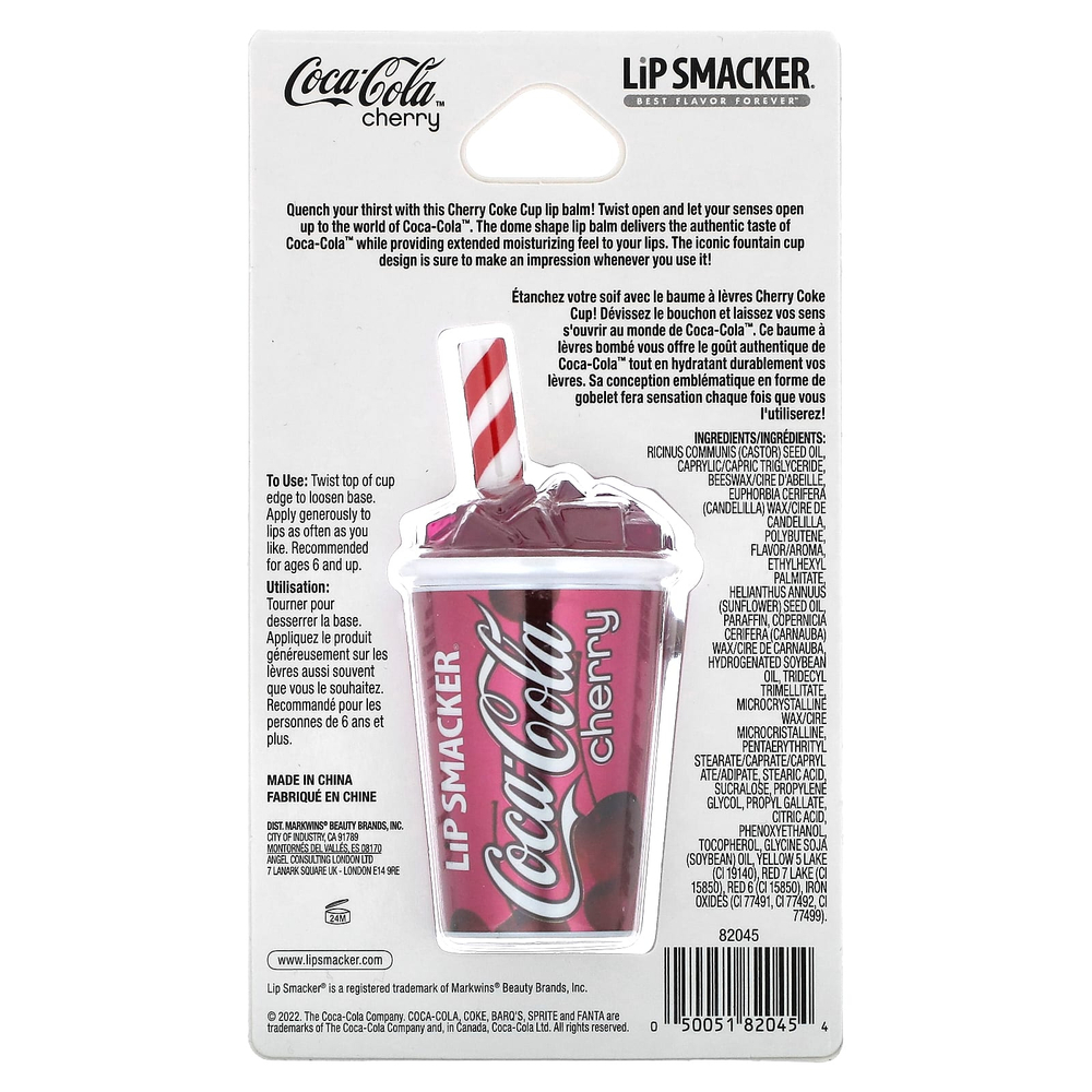 Lip Smacker, Coca-Cola, бальзам для губ, чашка из вишневой колы, 7,4 г (0,26 унции)