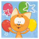 Салфетки «Котенок Котэ, С Днем Рождения!», 33 см, 20 шт