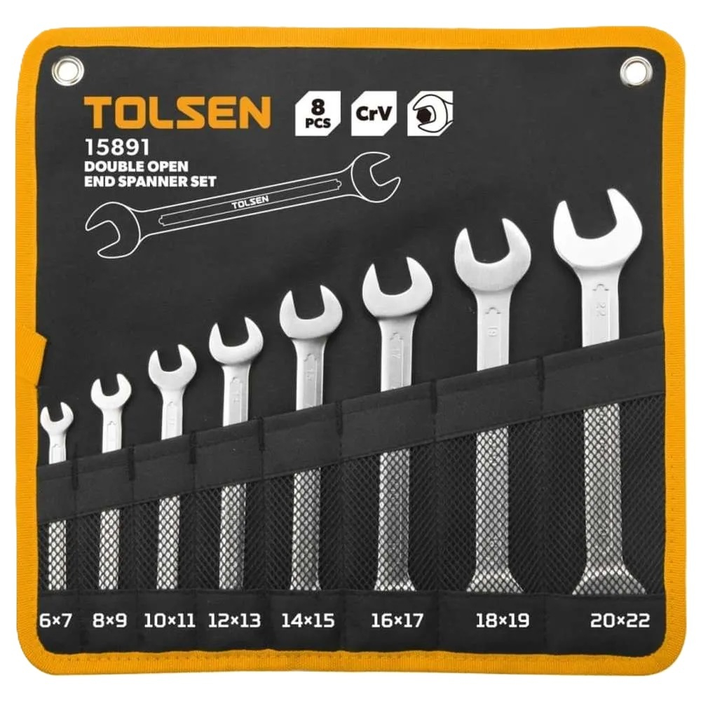 Набор ключей гаечных рожковых TOLSEN 6-22мм 8шт. 15891