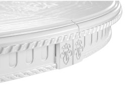 Деревянный стол Нозеан 120(160)х120х76 серебро / белый