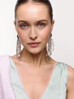 Серьги "Bunch shine" с горным хрусталём Silver