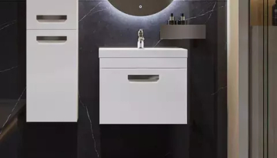 Тумба подвесная VELVEX Estea 60.1Y белый матовый с раковиной Cersanit MODUO 60