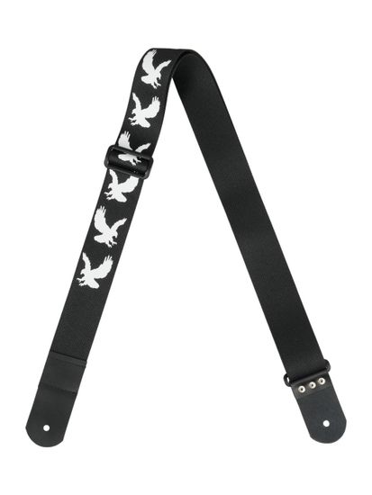 MZ-RG-5ApEagleBk Ремень для гитары, черный, аппликация Орел, MEZZO