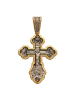 Крест из серебра/Позолота,чернение/С подвижным ухом