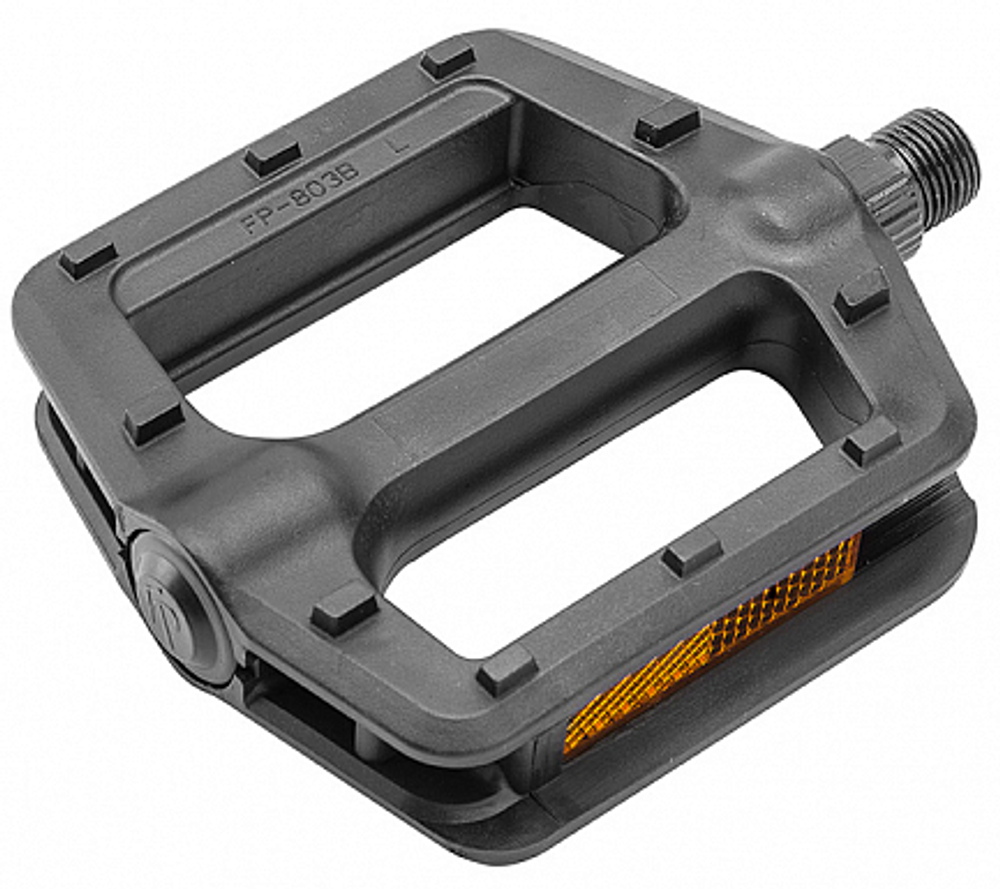 Педали FP-803B FEIMIN, ось 9/16" со светоотражателями, пластиковые чёрные