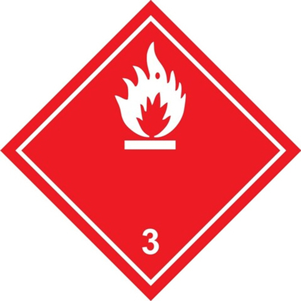 Знак-наклейка "Легковоспламеняющиеся жидкости" (белая)