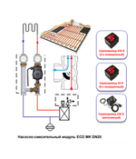 ECO MK DN20 (3/4′′) Huch EnTEC (Хух ЭнТЕК) с насосом Grundfos UPM3 HYBRID 15-70 (арт.101.20.018.04 GF *)