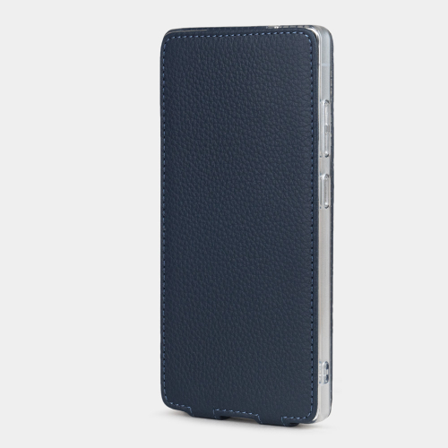 Чехол для Samsung Galaxy S25 Ultra из кожи теленка, синего цвета