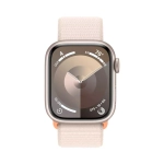 Apple Watch Series 9, 41 мм, корпус из алюминия Starlight, тканевая спортивная петля Starlight