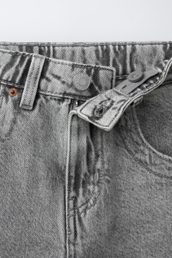 ZARA ДЖИНСОВЫЕ ШОРТЫ СО ЗВЕЗДОЙ И НАДПИСЬЮ, МЯГКИЙ СЕРЫЙ