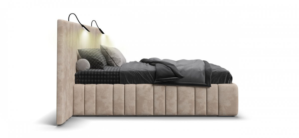 Кровать BOSS INFINITY 180*200 велюр Alkantara пепел
