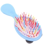 Расчёска массажная детская «Little darling», Зайчик Мафин, цвет нежно - голубой, разноцветные зубчики, 13,8*6см (пакет с подвесом)
