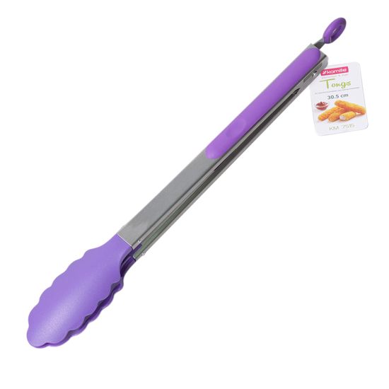 Щипцы нейлоновые 30,5 см Kamille KM-7515 с ручками из нержавеющей стали