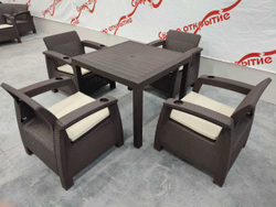 Обеденная группа для кафе под искусственный ротанг Yalta (4 +1)