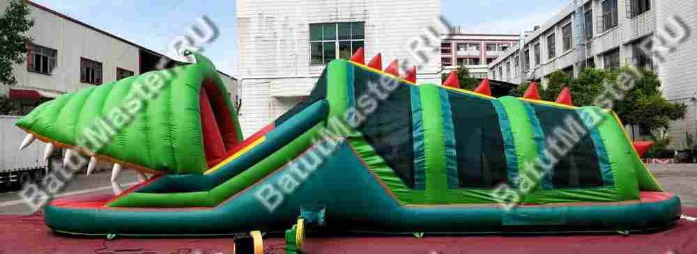 Коммерческий надувной батут "Тоннель Крокодил"