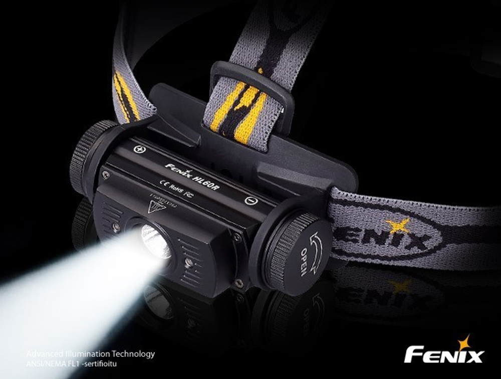 Фонарь светодиодный налобный Fenix HL60R Cree XM-L2 U2, 950 лм, аккумулятор*
