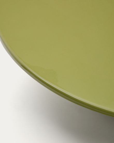 Журнальный столик Albanella из цемента с глянцевой зелёной отделкой Ø110 см