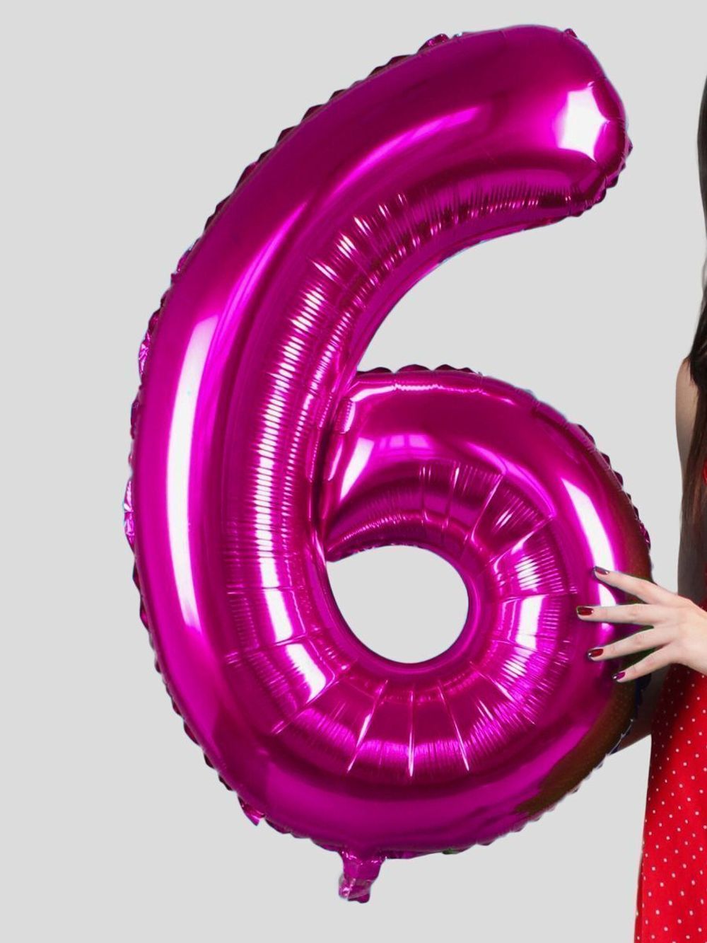 FM Шар 40" / 102 см "Цифра 6" фуксия фуше (БГ-60)  Изображение5