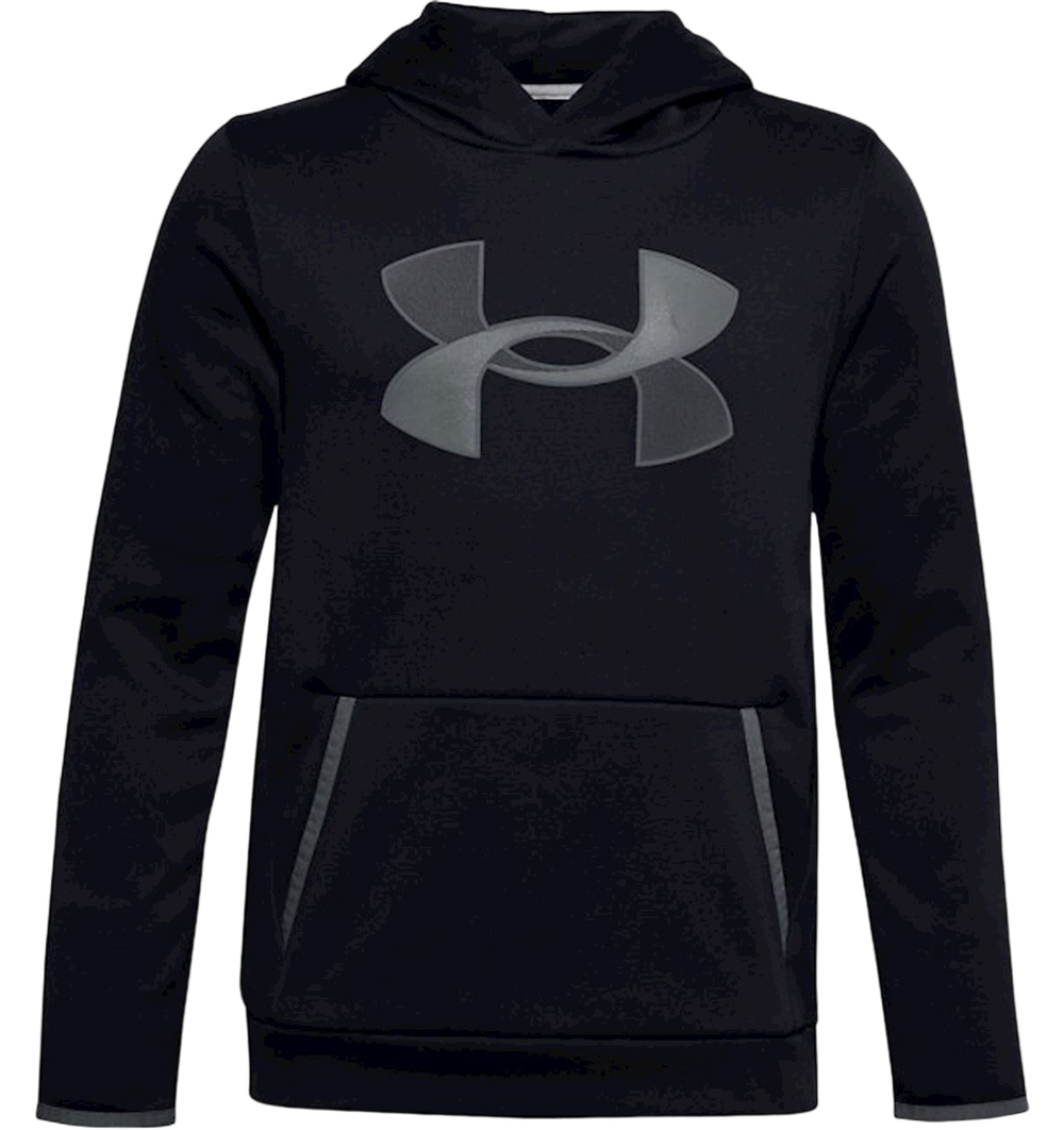Кофта для мальчика теннисная Under Armour Fleece Hoodie Big Logo - черный