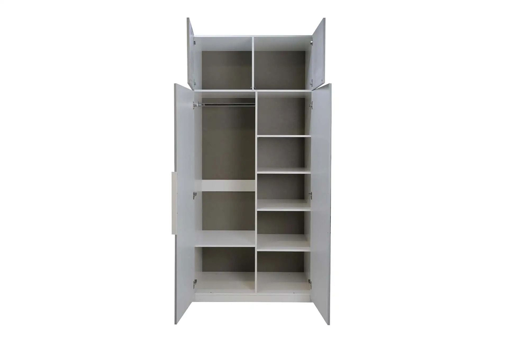 Шкаф для одежды распашной с полками Белый 200х57х220