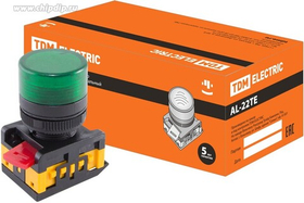 Лампа AL-22TE сигнальная d22мм зеленый неон/230В цилиндр TDM SQ0702-0011