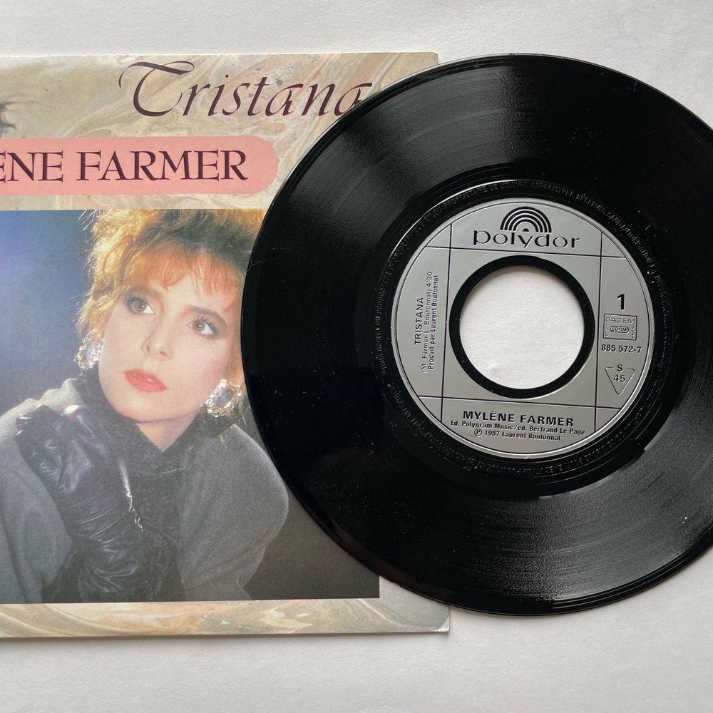 Винтажная виниловая пластинка LP Mylene Farmer Tristana (Франция 1987) 7 дюймов маленькая пластинка