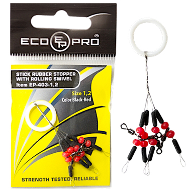 Стопор EcoPro + Вертюг EP-403-1.2  4шт Black-Red