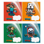 Тетрадь А5 12л. клетка "My game" в доп. ПВХ обложке, с полями, офсет 65 г/м2, микс цветов (комплект 3 шт)